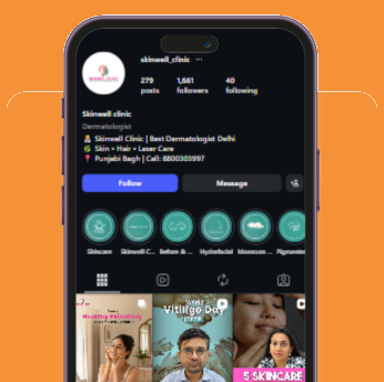 The Skinwell Clinic Instagram profile, managed by CELLTOB