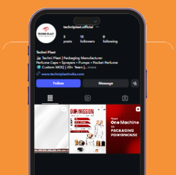 The Techniplast Instagram profile, managed by CELLTOB